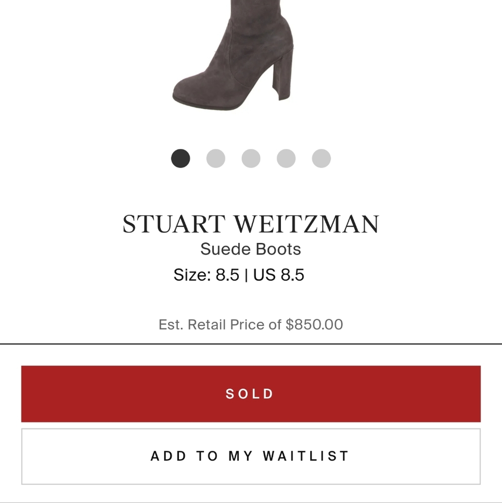🩶 Stuart Weitzman Hiline otk over the knee italian suede leather boots 8.5M - Picture 6 of 7
